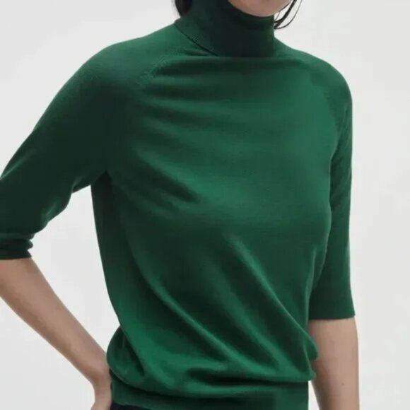 NWT Zara High Collar Turtleneck 3/4 Sleeve - Picture 1 of 9